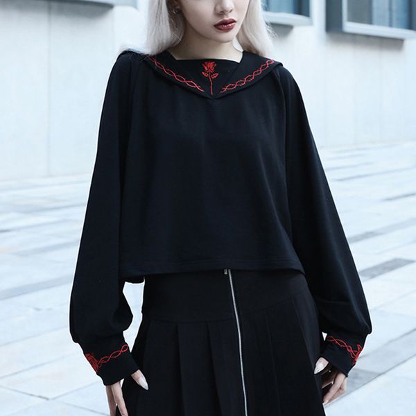 gothic punk women classic black hoodies long sleeve wild flower embroidery sweatshirts girls autumn retro casual pullovers
gothic punk women classic black hoodies long sleeve wild flower embroidery sweatshirts girls autumn retro casual pullovers