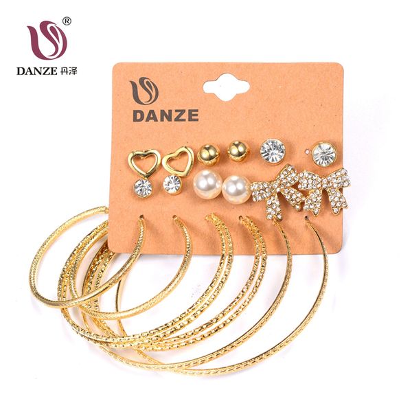 danze 9 pairs/lot punk heart bow stud earrings set for women crystal bowknot earing big circle studs bijoux femme brincos aros, Golden;silver
danze 9 pairs/lot punk heart bow stud earrings set for women crystal bowknot earing big circle studs bijoux femme brincos aros, Golden;silver