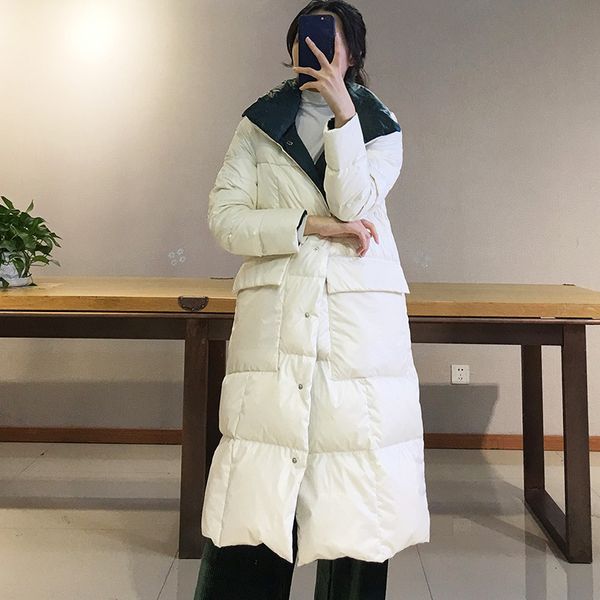 2019 winter new outerwear simple fashion european two sides wear long 90% down jacket loose thick women down coat w252, Black
2019 winter new outerwear simple fashion european two sides wear long 90% down jacket loose thick women down coat w252, Black