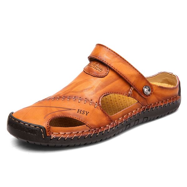 classic mens sandals summer genuine leather male beach sandals soft comfortable male outdoor beach slippers slip-on man sandals, Black
classic mens sandals summer genuine leather male beach sandals soft comfortable male outdoor beach slippers slip-on man sandals, Black