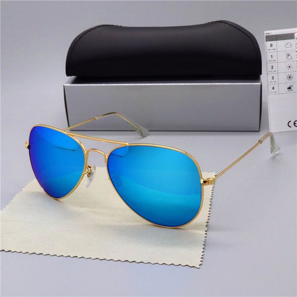 

Бренд дизайн поляризованные солнцезащитные очки Мужчины Женщины пилот солнцезащитные очки UV400 очки классические водительские очки металлическая рамка стеклянная линза с коробкой 3025