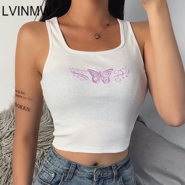 lvinmw bandage square collar sleeveless embroidery butterfly 2020 summer women knitting slim soft elastic streetwear, White
lvinmw bandage square collar sleeveless embroidery butterfly 2020 summer women knitting slim soft elastic streetwear, White