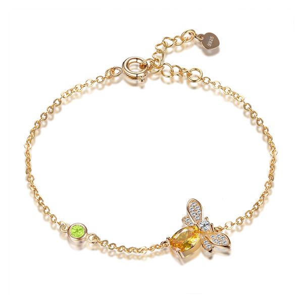 charms bee design 925 sterling silver jewelry sets citrine pendant necklace earrings ring bracelet jewelry gifts for women, Black
charms bee design 925 sterling silver jewelry sets citrine pendant necklace earrings ring bracelet jewelry gifts for women, Black