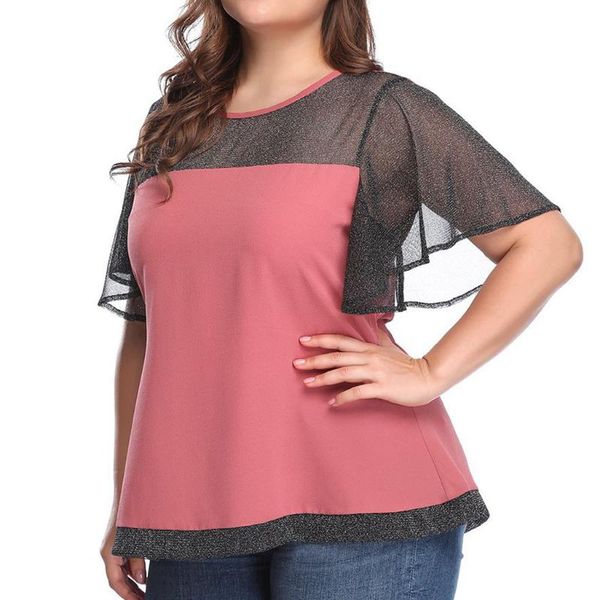 plus size blouse for women lace chiffon o-neck blouse short sleeve patchwork shirt casual loose womens blouses #38, White
plus size blouse for women lace chiffon o-neck blouse short sleeve patchwork shirt casual loose womens blouses #38, White