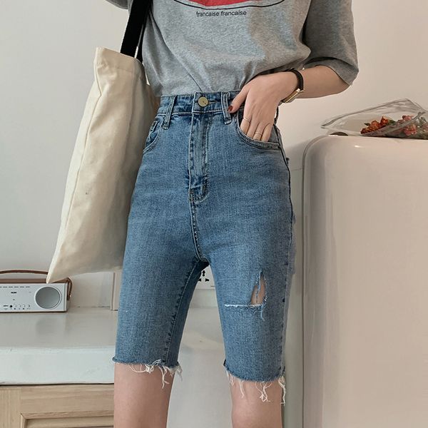half long summer casual denim scratched shorts women casual jeans elastic skinny hole denim medium cut jeans trousers momo, White;black
half long summer casual denim scratched shorts women casual jeans elastic skinny hole denim medium cut jeans trousers momo, White;black