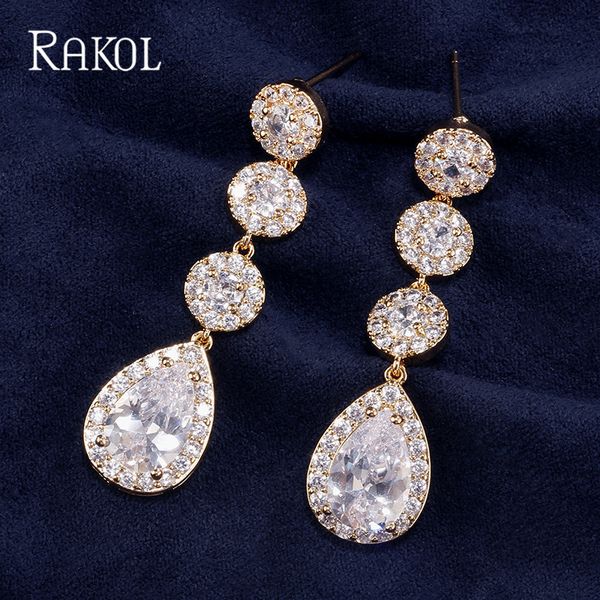 rakol elegant water drop cubic zircon round crystal long dangle earrings set for women bridal wedding accessories re06245, Golden
rakol elegant water drop cubic zircon round crystal long dangle earrings set for women bridal wedding accessories re06245, Golden
