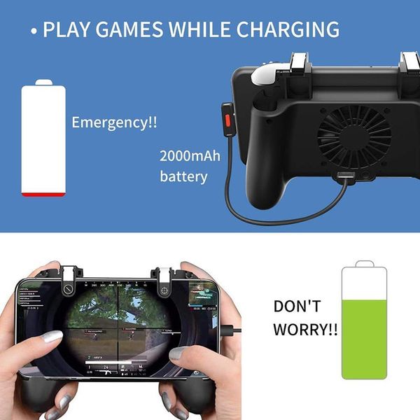 4 in 1 gamepad joystick holder gaming controller cooling fan radiator charging handle power bank shooter trigger fire button for smartphone
4 in 1 gamepad joystick holder gaming controller cooling fan radiator charging handle power bank shooter trigger fire button for smartphone