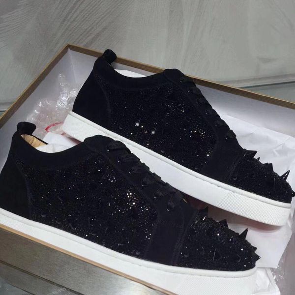 pretty black pik pik spikes + strass red bottom sneakers shoes comfort skateboarding perfect men women party designer walking with box
pretty black pik pik spikes + strass red bottom sneakers shoes comfort skateboarding perfect men women party designer walking with box