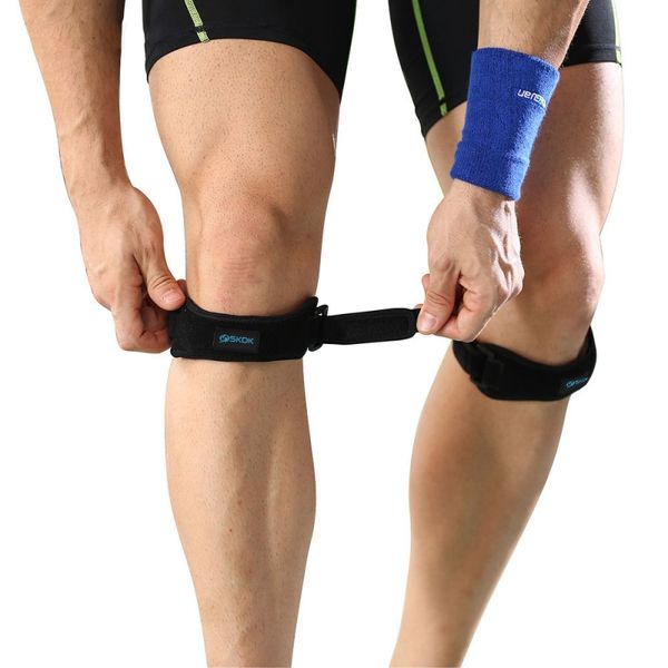 adjustable patella knee protector gym training knee support tendon strap guard support pad belted sports brace fitness, Black;gray 
adjustable patella knee protector gym training knee support tendon strap guard support pad belted sports brace fitness, Black;gray