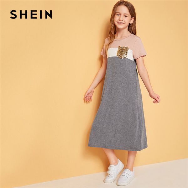shein kiddie girls sequin pocket patched colorblock long tunic dress kids 2019 summer short sleeve children casual tee dresses, Red;yellow
shein kiddie girls sequin pocket patched colorblock long tunic dress kids 2019 summer short sleeve children casual tee dresses, Red;yellow