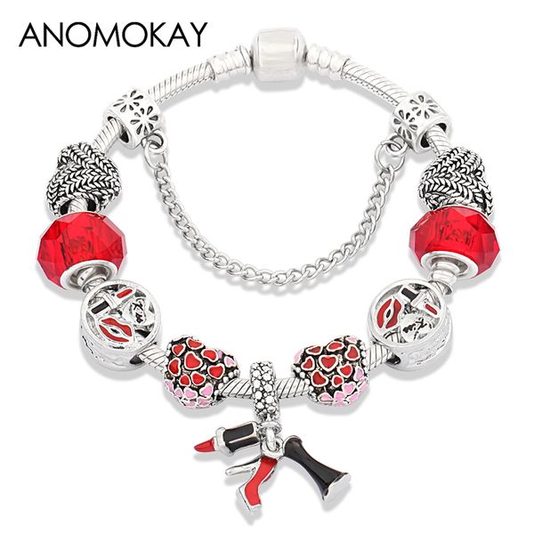 dropshipping elegant red enamel lipstick high heel charm bracelet silver heart diy crystal bead bracelet for women girl gift, Golden;silver
dropshipping elegant red enamel lipstick high heel charm bracelet silver heart diy crystal bead bracelet for women girl gift, Golden;silver