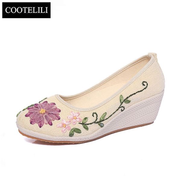 cootelili women platform shoes woman casual wedges slip on pumps flower flax round toe zapatos de mujer size 35-40, Black
cootelili women platform shoes woman casual wedges slip on pumps flower flax round toe zapatos de mujer size 35-40, Black