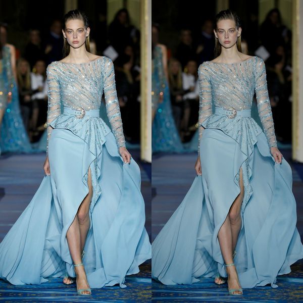 zuhairmurad sheer customized mermaid evening dresses long sleeve crystal applique formal dress satin lace sash split party bridesmaid gown, Black;red
zuhairmurad sheer customized mermaid evening dresses long sleeve crystal applique formal dress satin lace sash split party bridesmaid gown, Black;red