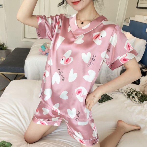 paj home clothes plus size 5xl silk women's shorts pajamas set summer cute kawaii pullover satin sleepwear conjunto pijama cetim, Black;red
paj home clothes plus size 5xl silk women's shorts pajamas set summer cute kawaii pullover satin sleepwear conjunto pijama cetim, Black;red