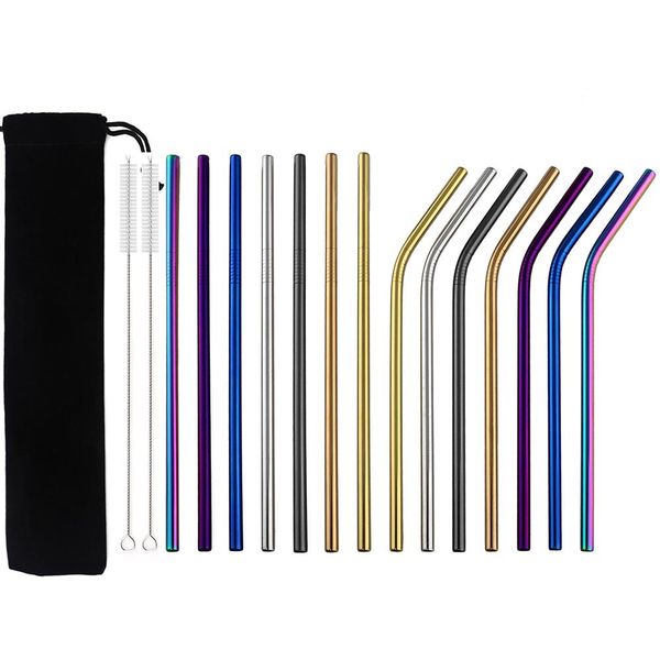 3pcs reusable metal straws set 304 stainless steel drinking straw colorful black bent straight drink straw with clean brush
3pcs reusable metal straws set 304 stainless steel drinking straw colorful black bent straight drink straw with clean brush