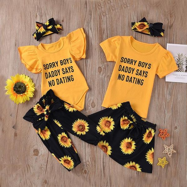 newborn baby girl clothing set rompers sleeve letter print romper+sunflower long pants+headband set outfits babykleding, White
newborn baby girl clothing set rompers sleeve letter print romper+sunflower long pants+headband set outfits babykleding, White