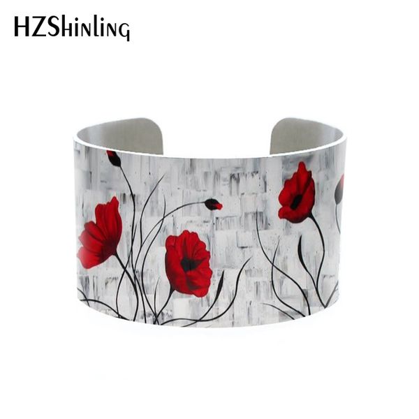 2018 trendy field of flowers jewelry botanical cuff bracelet brushed bangle red flower rememberance veterans day gifts, Black
2018 trendy field of flowers jewelry botanical cuff bracelet brushed bangle red flower rememberance veterans day gifts, Black