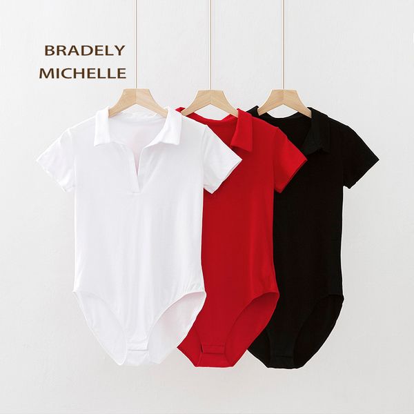 bradely michelle 2020 autumn women slim short-sleeve bodysuits with hidden button female rompers streetwear, Black;white
bradely michelle 2020 autumn women slim short-sleeve bodysuits with hidden button female rompers streetwear, Black;white