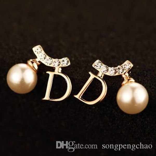 2016 new fashion pearl stud earrings for women korean crystal letter d shape earrings jewelry accessories, Golden;silver
2016 new fashion pearl stud earrings for women korean crystal letter d shape earrings jewelry accessories, Golden;silver