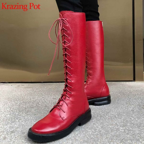 krazing pot full grain leather med heels winter round toe cross-tied lace up solid color keep warm riding thigh high boots l89, Black
krazing pot full grain leather med heels winter round toe cross-tied lace up solid color keep warm riding thigh high boots l89, Black