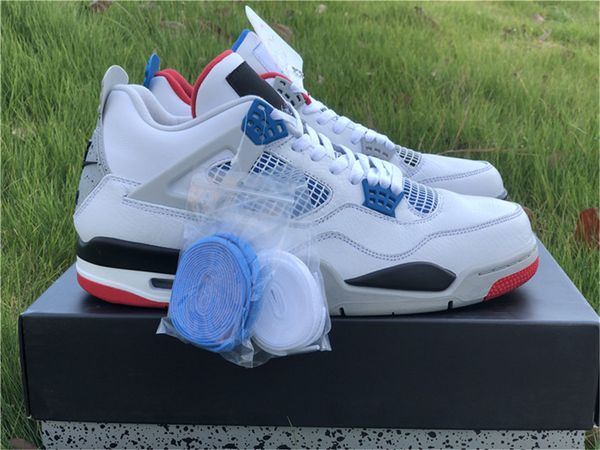 4 what the basketball shoes mens iv white blue red trainers sports sneakers with box size us7-13, White;red
4 what the basketball shoes mens iv white blue red trainers sports sneakers with box size us7-13, White;red