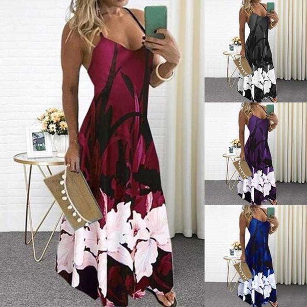 women summer v neck print long dress spaghetti strap loose party dress plus size boho beach casual dresses plus size 2xl, Black;gray
women summer v neck print long dress spaghetti strap loose party dress plus size boho beach casual dresses plus size 2xl, Black;gray