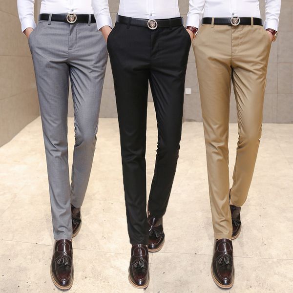 men's clothing suit trousers /male high-grade pure color slim fit business suit pants/male high-end leisure thin leg pants, White;black
men's clothing suit trousers /male high-grade pure color slim fit business suit pants/male high-end leisure thin leg pants, White;black