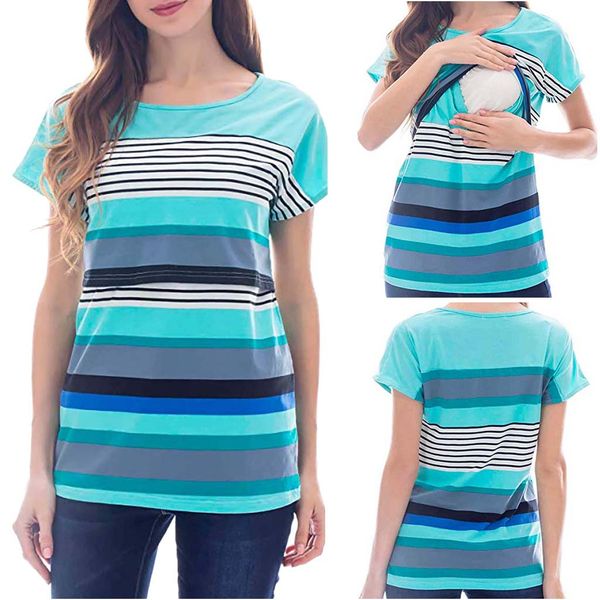 2019 maternity clothes women's breastfeeding nursing striped t-shirt lactancia ropa summer casual clothes for pregnant plus size, White
2019 maternity clothes women's breastfeeding nursing striped t-shirt lactancia ropa summer casual clothes for pregnant plus size, White