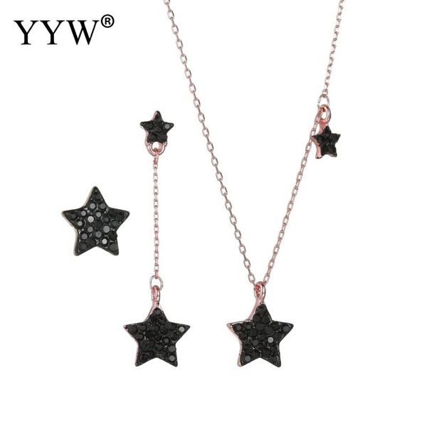 asymmetric women jewelry sets black rhinestone moon star long chain rose gold lover's engagement jewelry earrings necklace sets, Silver
asymmetric women jewelry sets black rhinestone moon star long chain rose gold lover's engagement jewelry earrings necklace sets, Silver