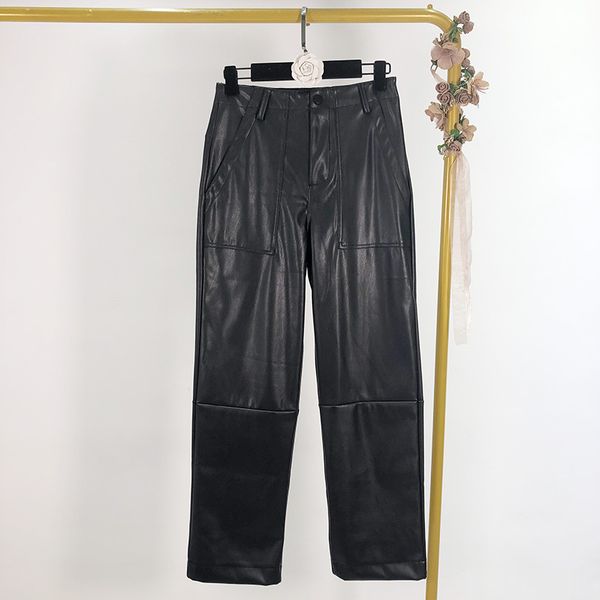 2019 autumn and winter new fashion high waist plus velvet high waist pu leather straight pants women casual, Black;white
2019 autumn and winter new fashion high waist plus velvet high waist pu leather straight pants women casual, Black;white