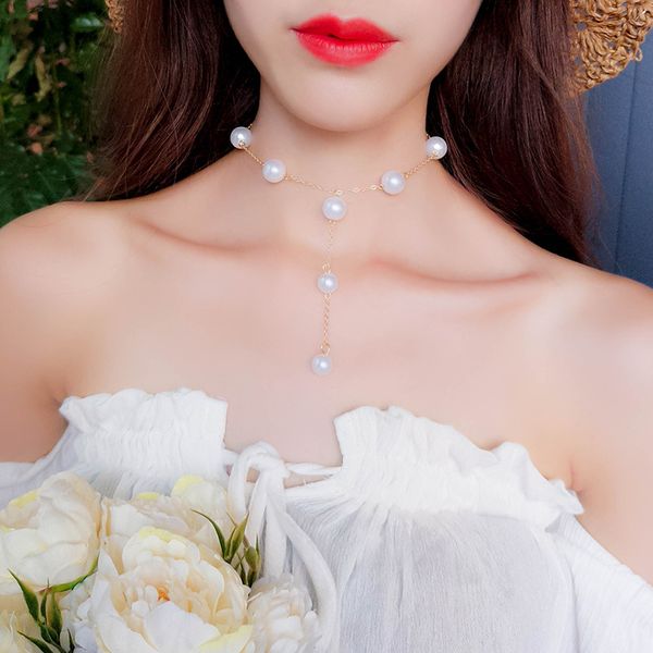2020 new fashion women girl necklace elegant gentle pearl pendant tassel choker collar short necklace female jewelry, Golden;silver
2020 new fashion women girl necklace elegant gentle pearl pendant tassel choker collar short necklace female jewelry, Golden;silver