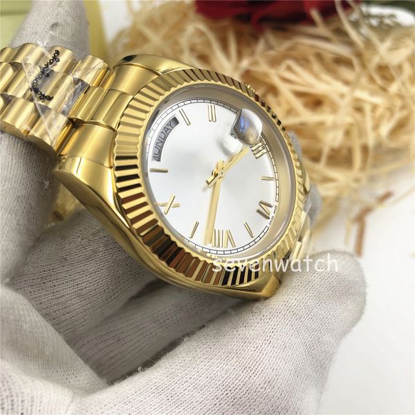18k gold 40mm watch mens women gift watch day-date president automatic designer watches mechanical roma dial 116610 wristwatch rel234f, Slivery;brown
18k gold 40mm watch mens women gift watch day-date president automatic designer watches mechanical roma dial 116610 wristwatch rel234f, Slivery;brown