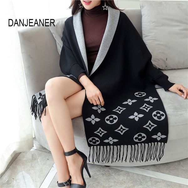 danjeaner autumn winter poncho long cardigan female batwing sleeve knitted cardigans women sweater tassel ponchos v-neck cloak, Black;white
danjeaner autumn winter poncho long cardigan female batwing sleeve knitted cardigans women sweater tassel ponchos v-neck cloak, Black;white
