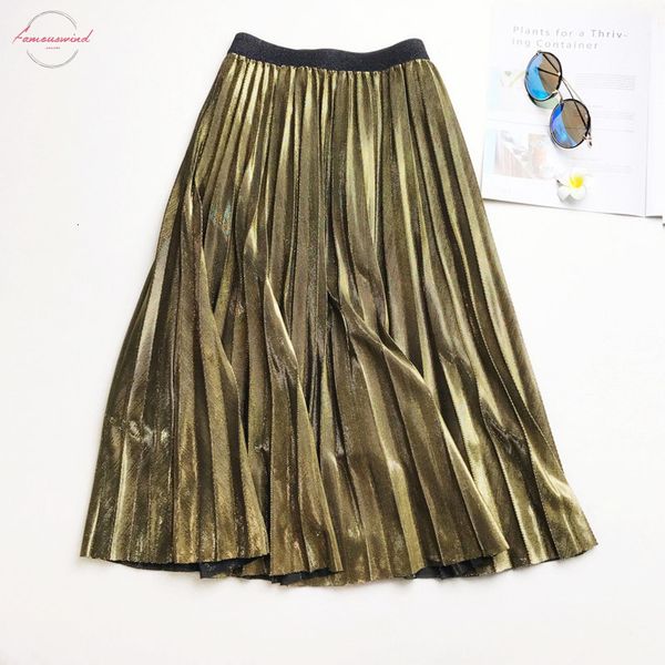 2019 summer fashion vintage silver golden metal casual solid midi skirt high waist long pleated skirts for a line women ladies black
2019 summer fashion vintage silver golden metal casual solid midi skirt high waist long pleated skirts for a line women ladies black