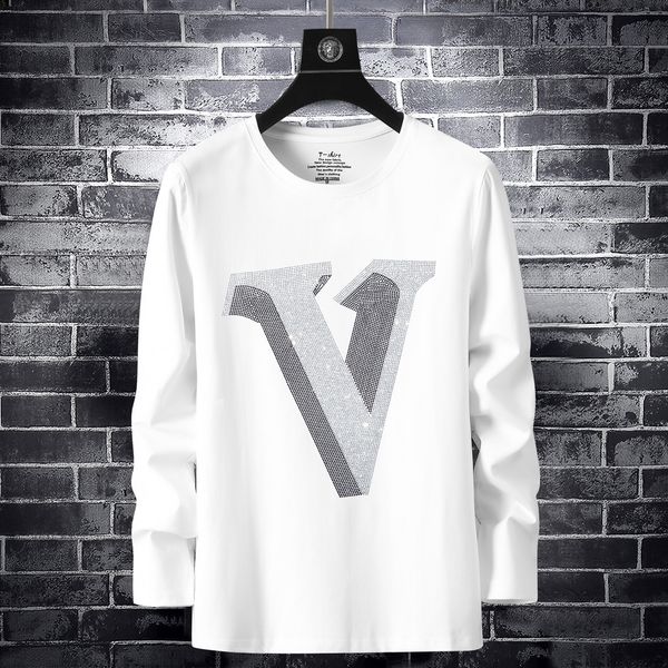 2019 autumn men's rhinestone t-shirt long-sleeved male social spirit guy fat big size compassionate tide spring and autumn clothes t co, White;black
2019 autumn men's rhinestone t-shirt long-sleeved male social spirit guy fat big size compassionate tide spring and autumn clothes t co, White;black