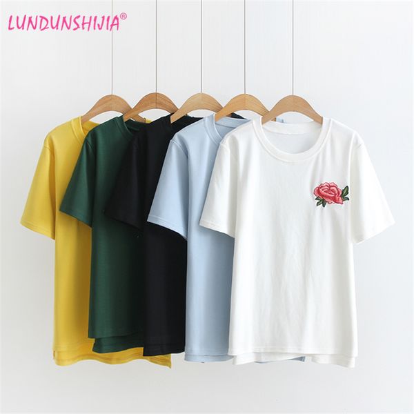 lundunshijia rose embroidery women t-shirts 2019 summer casual o-neck harajuku tees hipster female t-shirt 5 colors, White
lundunshijia rose embroidery women t-shirts 2019 summer casual o-neck harajuku tees hipster female t-shirt 5 colors, White