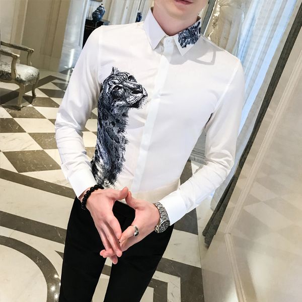 2019 autumn sociology personality printing self-cultivation long sleeve shirt casual slim fit camisa masculina shirt men clothes, White;black
2019 autumn sociology personality printing self-cultivation long sleeve shirt casual slim fit camisa masculina shirt men clothes, White;black
