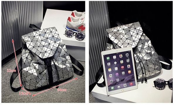 backpack silver geometric pattern laser hologram diamond lattice folding bags fashion women daily backpacks
backpack silver geometric pattern laser hologram diamond lattice folding bags fashion women daily backpacks