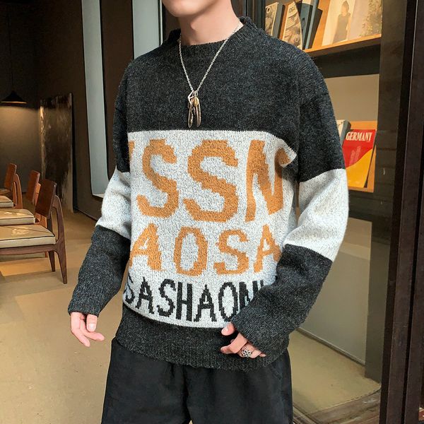 sweater male han edition knitting render unlined upper garment warm sweaters new men round collar on clothes, White;black
sweater male han edition knitting render unlined upper garment warm sweaters new men round collar on clothes, White;black