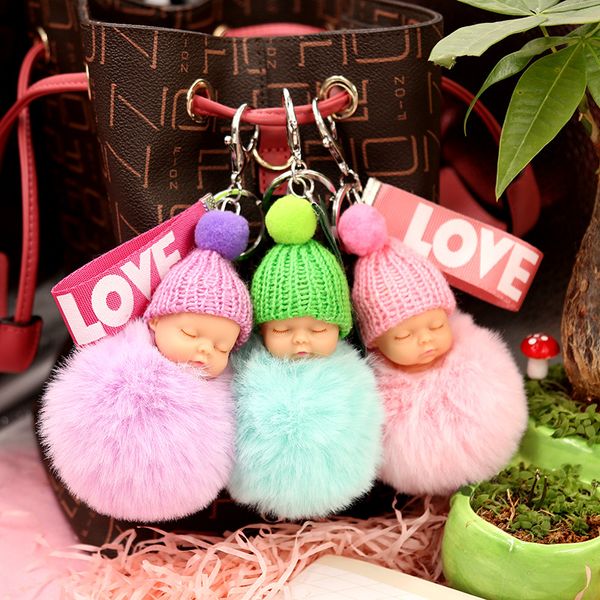 new cute sleeping doll hair ball key ring pendant ribbon plush doll keychain cartoon bag hanging ornaments fashion gift, Silver
new cute sleeping doll hair ball key ring pendant ribbon plush doll keychain cartoon bag hanging ornaments fashion gift, Silver