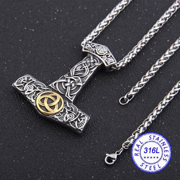 dropshipping stainless steel viking thor's hammer mjolnir necklace odin norse necklace men gift, Silver
dropshipping stainless steel viking thor's hammer mjolnir necklace odin norse necklace men gift, Silver