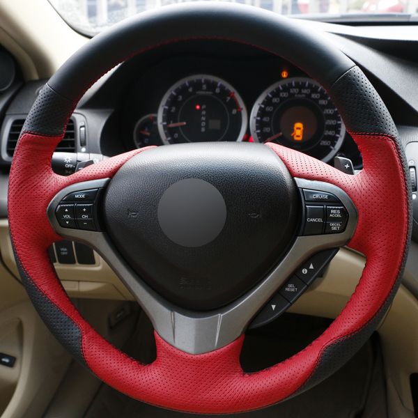 diy hand-stitched car steering wheel cover black red leather for honda spirior oid accord
diy hand-stitched car steering wheel cover black red leather for honda spirior oid accord
