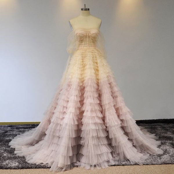 100% real pictures luxury blush pink off shoulder wedding dresses layers tulle plus size bridal gown open back, White
100% real pictures luxury blush pink off shoulder wedding dresses layers tulle plus size bridal gown open back, White