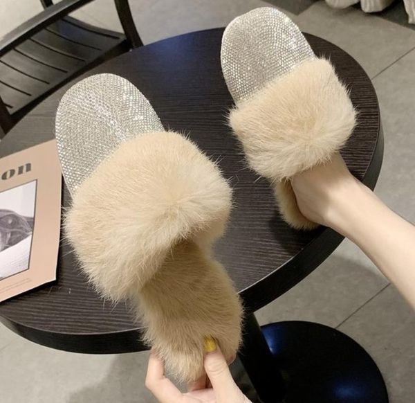 ladies round toe designer shoes women luxury rhinestone fur crystal slippers diamond mules slip on slippers flats shoes, Black
ladies round toe designer shoes women luxury rhinestone fur crystal slippers diamond mules slip on slippers flats shoes, Black