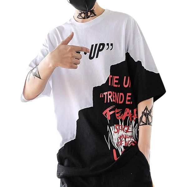 men's t-shirt summer streetwear casual hip-hop print letters blouse pullover fashion streetwear sports boy's t shirts, White;black
men's t-shirt summer streetwear casual hip-hop print letters blouse pullover fashion streetwear sports boy's t shirts, White;black
