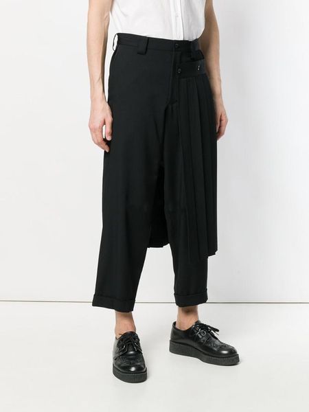 27-42 new hair stylist personality pleated skirt pants tide male loose wild eight points casual pants fashion wide leg, Black
27-42 new hair stylist personality pleated skirt pants tide male loose wild eight points casual pants fashion wide leg, Black