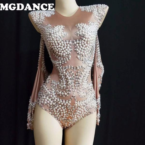 women dance costumes stage pearls dance costume long sleeve bodysuit nightclub female singer leotard, Black;white
women dance costumes stage pearls dance costume long sleeve bodysuit nightclub female singer leotard, Black;white