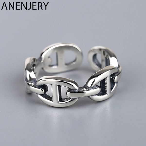 anenjery vintage irregular smooth lock chain thai silver ring 925 sterling silver adjustable size ring jewelry wholesale s-r589, Golden;silver
anenjery vintage irregular smooth lock chain thai silver ring 925 sterling silver adjustable size ring jewelry wholesale s-r589, Golden;silver