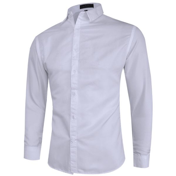 2020 spring and autumn fashion new men's casual long sleeve solid color shirt / men's slim business formal dress shirts, White;black
2020 spring and autumn fashion new men's casual long sleeve solid color shirt / men's slim business formal dress shirts, White;black