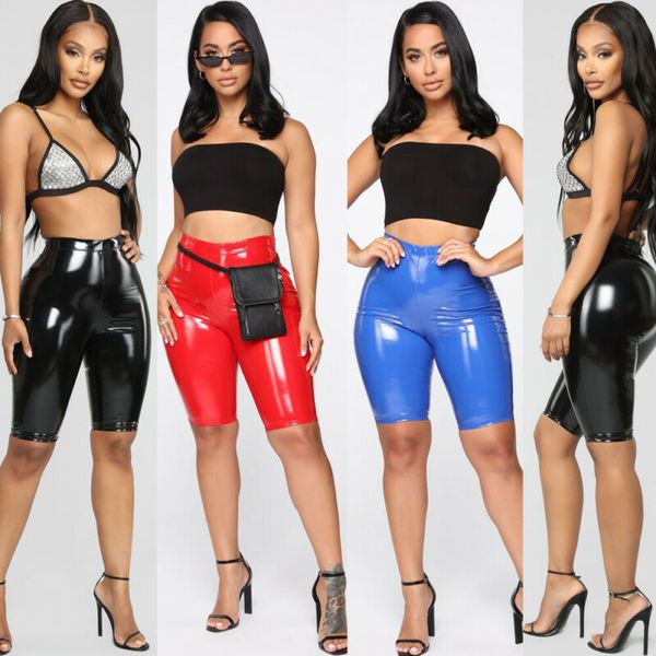 women wet look shiny pu leather shorts bodycon ladies high waist casual cycling biker shorts solid summer skinny, White;black
women wet look shiny pu leather shorts bodycon ladies high waist casual cycling biker shorts solid summer skinny, White;black